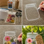DIY Pressed Flower Mason Jar Suncatcher