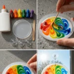 DIY rainbow glue suncatchers transform colorful glue into glowing window&hellip;