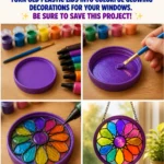 DIY stained glass lid sun catchers turn old plastic lids&hellip;