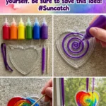 DIY swirled glue sun catchers produce enchanting colorful designs that&hellip;