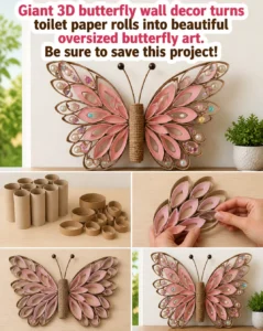 Giant 3D butterfly wall decor turns toilet paper rolls into&hellip;