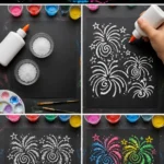Glue and salt create raised lines that soak up watercolor&hellip;
