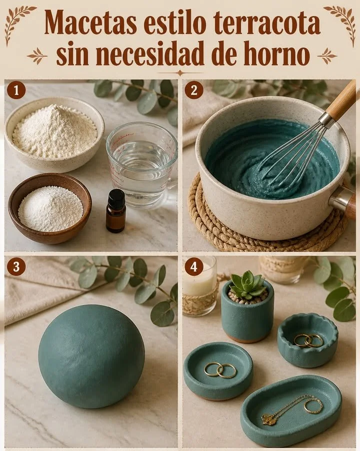 Macetas estilo terracota sin necesidad de horno