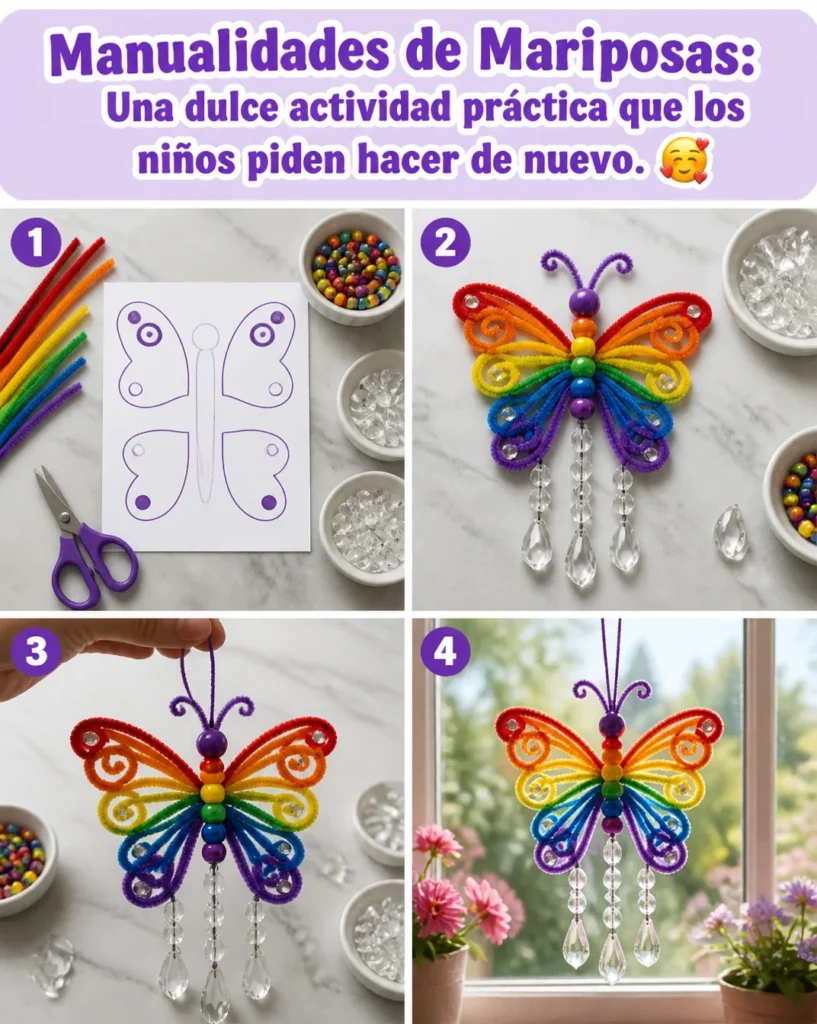 Manualidades de mariposas para niños en proyecto creativo y entretenido.