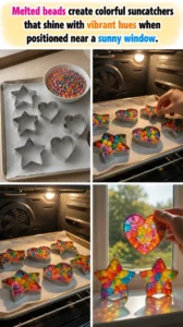 Melted beads create colorful suncatchers that shine with vibrant hues&hellip;