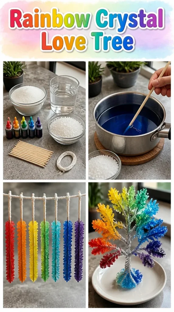 Beautiful Rainbow Crystal Love Tree symbolizing love and positivity