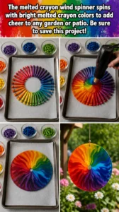 The melted crayon wind spinner spins with bright melted crayon&hellip;