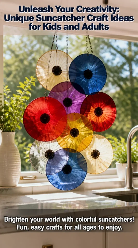 Colorful suncatcher craft ideas for kids and adults, showcasing creativity and fun.