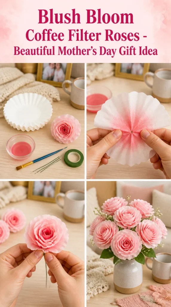 Blush Bloom Coffee Filter Roses - Unique Mother’s Day gift idea