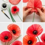 Coffee Filter Poppies | Poppy Coffee Filter Craft