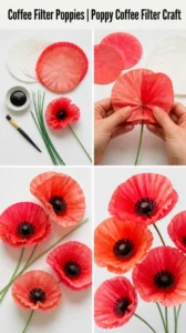 Coffee Filter Poppies | Poppy Coffee Filter Craft