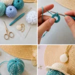 Crochet Sea Urchin Summer Hat Pendant