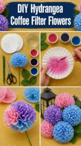 DIY Hydrangea Coffee Filter Flowers