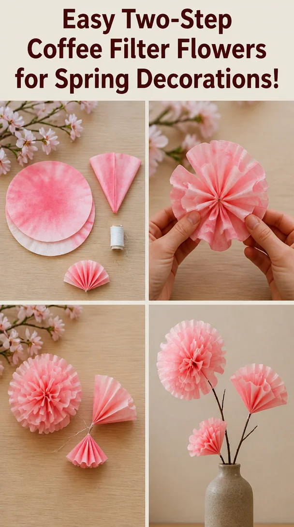 Colorful spring coffee filter flowers for home decoration