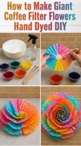 How to Make Giant Coffee Filter Flowers Hand Dyed DIY