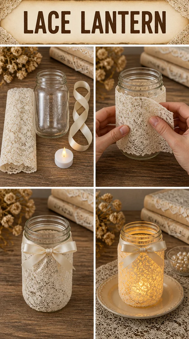 Beautiful Lace Lantern casting elegant patterns of light.