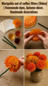 Marigolds out of coffee filters [Video] | Homemade dyes, Autumn&hellip;