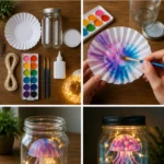 Painted coffee filters and fairy lights come together inside a&hellip;