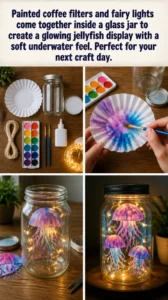 Painted coffee filters and fairy lights come together inside a&hellip;
