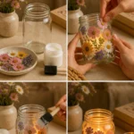 Pressed Flower Candle Holder
