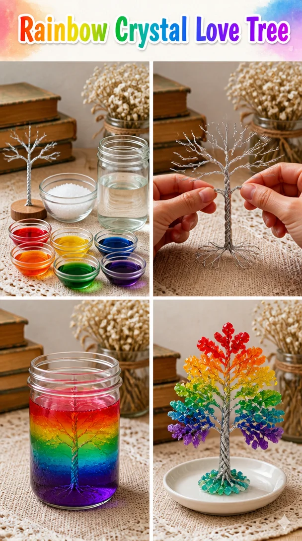 Rainbow Crystal Love Tree for attracting love and positive energy
