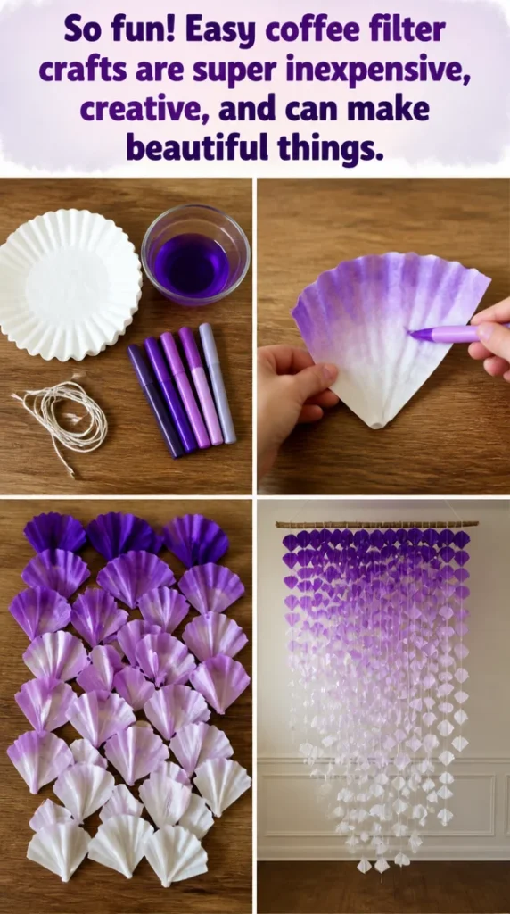 Creative and beautiful coffee filter crafts for fun DIY projects.