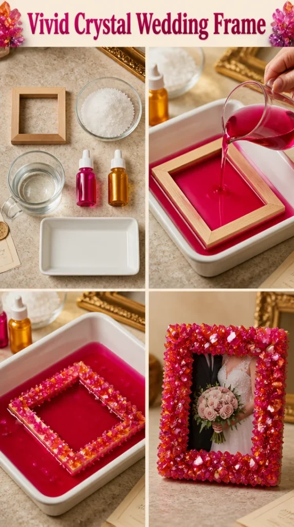 Vivid Crystal Wedding Frame showcasing a beautiful love photo.