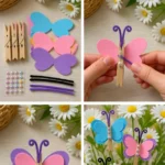 Wooden clothespins, colorful wings, and simple decorations come together to&hellip;