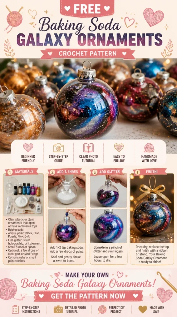 Baking Soda Galaxy Ornaments in vibrant cosmic colors