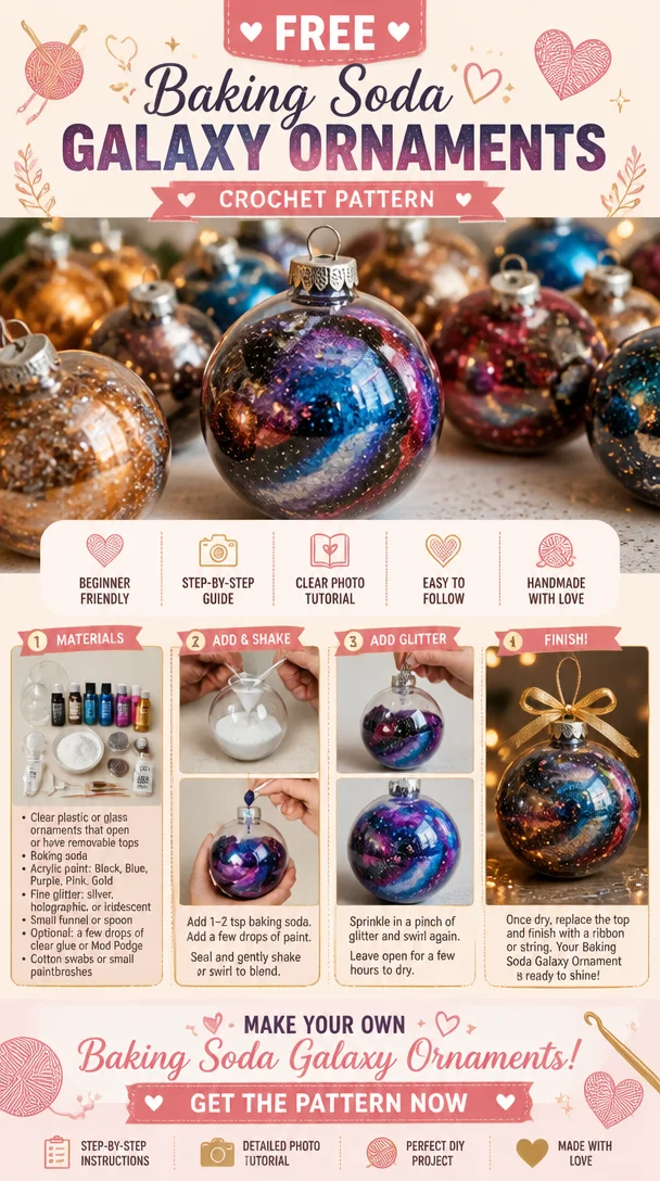 Baking Soda Galaxy Ornaments in vibrant cosmic colors