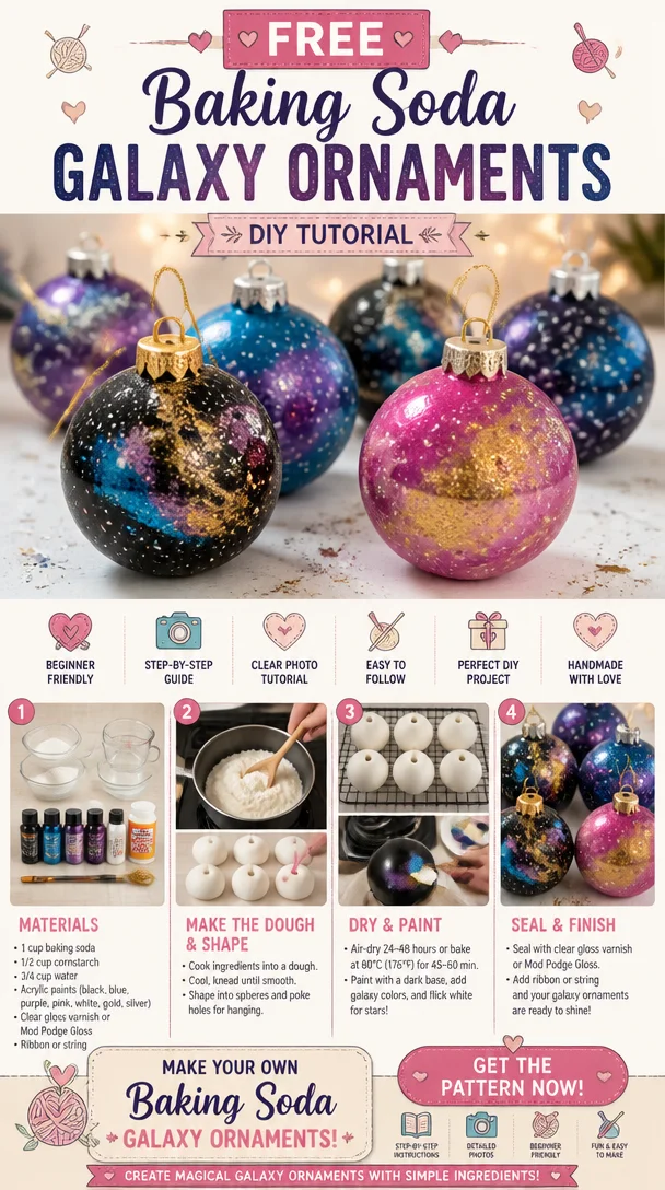 DIY Baking Soda Galaxy Ornaments for creative holiday decorating