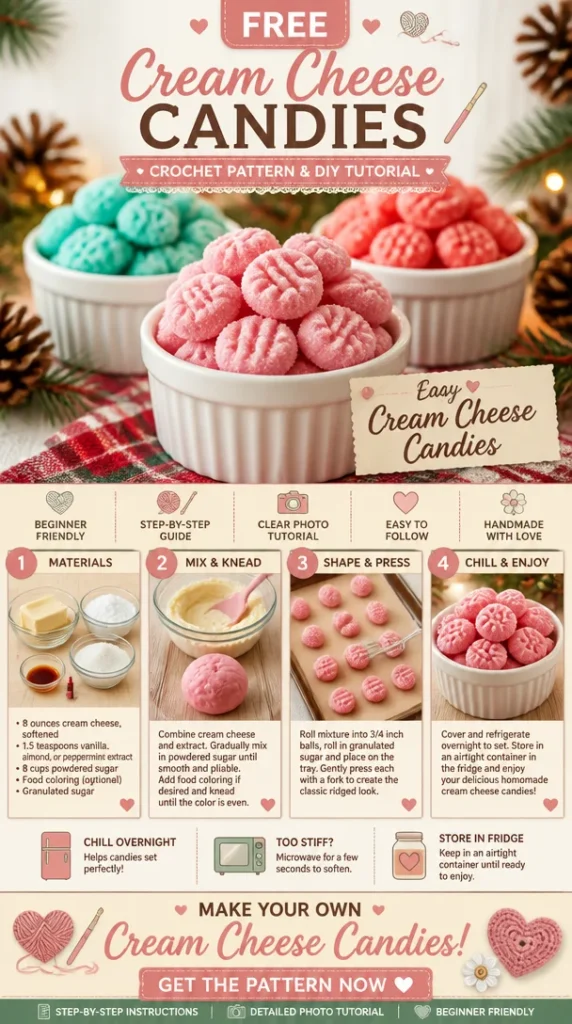 Assorted cream cheese candies on a plate