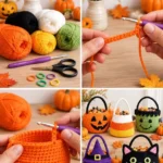 Crochet Halloween Candy Baskets: 10 Ideas