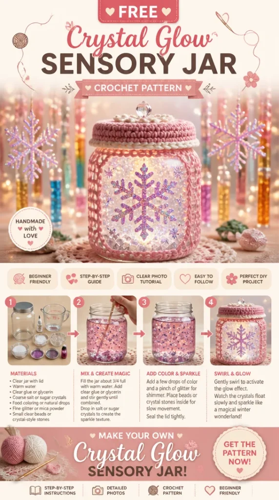 Crystal Glow Sensory Jar for stress relief and sensory play