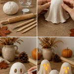 DIY Air-Dry Clay Ghost Lanterns