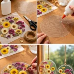 DIY Clear Glue Flower Suncatchers for Home Decor
