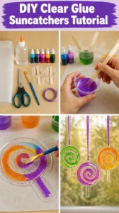DIY Clear Glue Suncatchers Tutorial