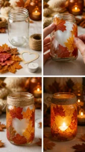 DIY Cozy Fall Jar Lantern