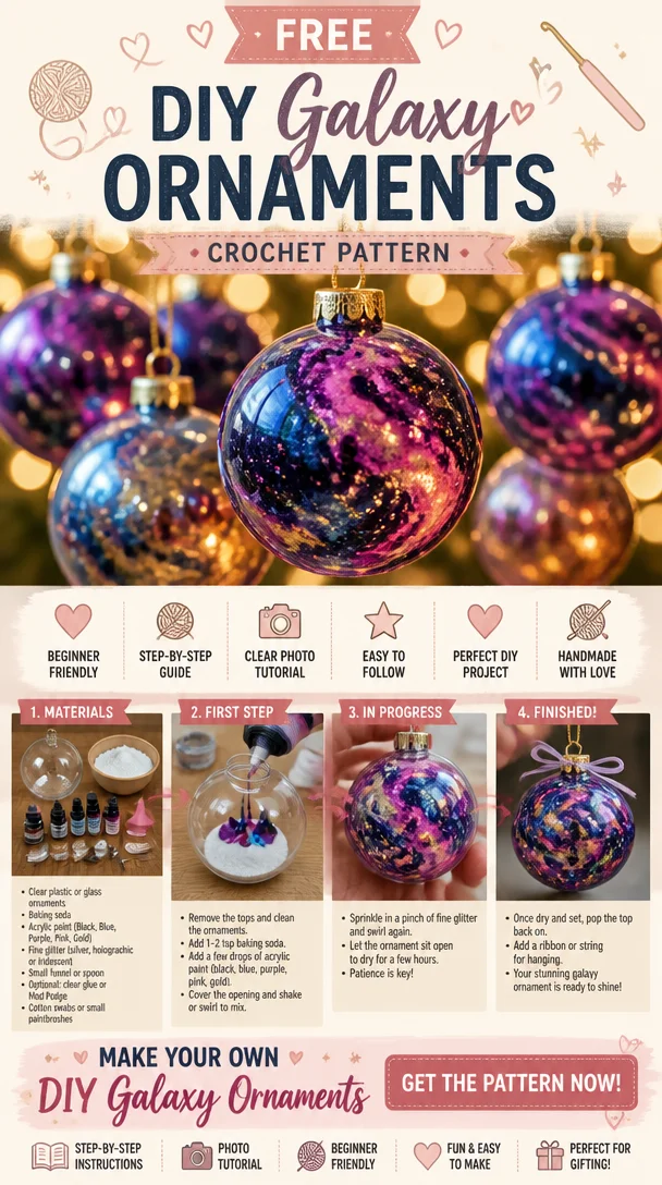Colorful DIY Galaxy Ornaments with a cosmic design