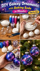 DIY Galaxy Ornaments with Baking Soda in Minutes
