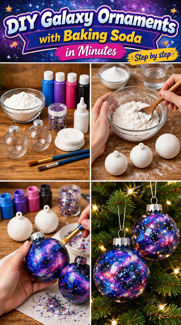 DIY Galaxy Ornaments with Baking Soda in Minutes