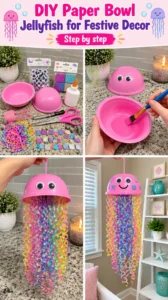 DIY Paper Bowl Jellyfish for Festive Decor
