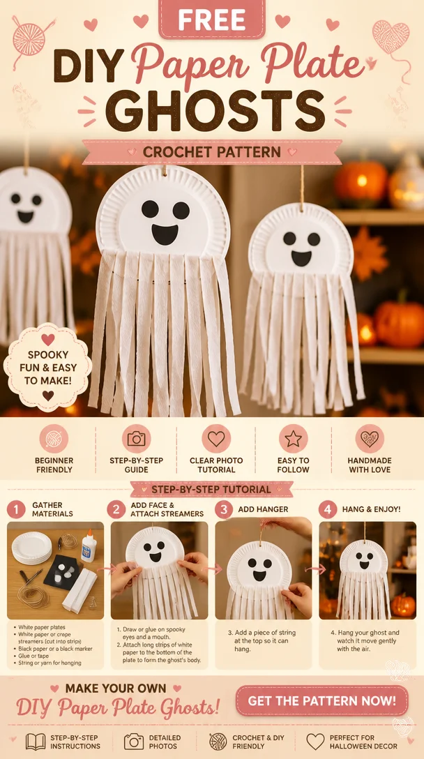 DIY paper plate ghosts for Halloween decorations and crafts.