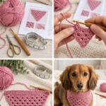 Dusty Rose Dog Bandana Crochet Pattern