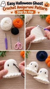 Easy Halloween Ghost Crochet Amigurumi Pattern