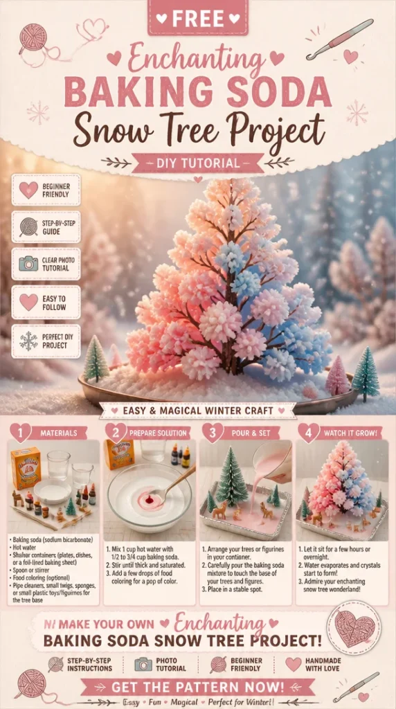 Enchanting Baking Soda Snow Tree project for winter crafts