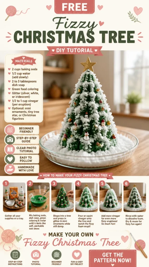 Fizzy Christmas Tree decorated for the holidays with vibrant decorations