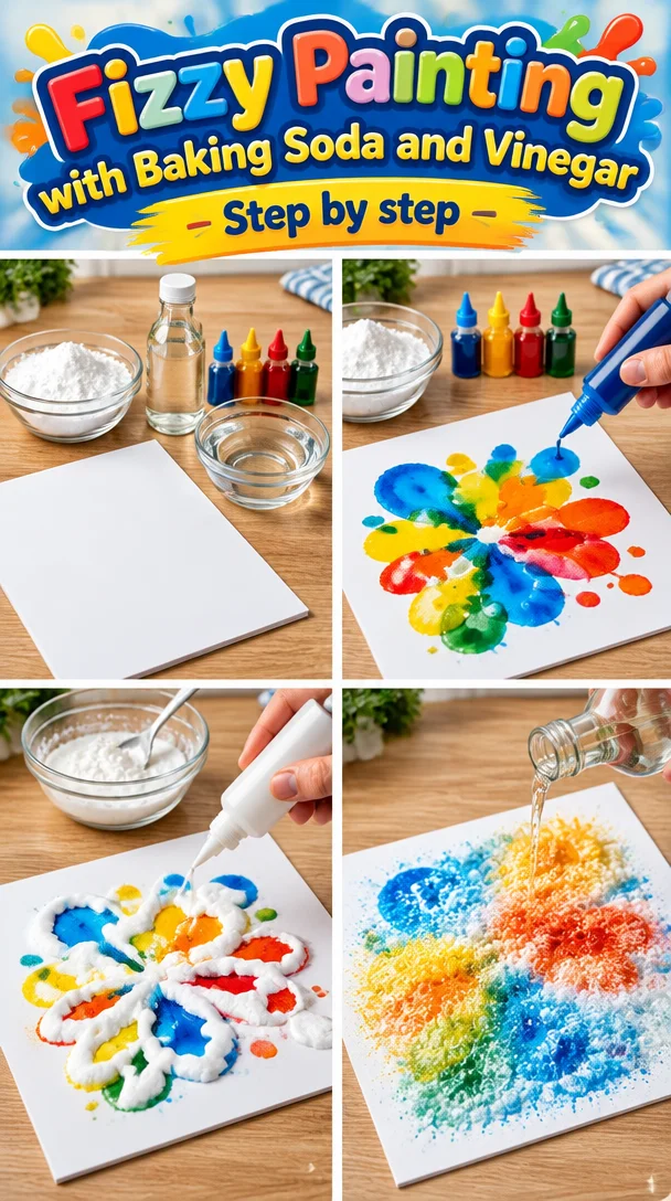 Fizzy Painting with Baking Soda and Vinegar