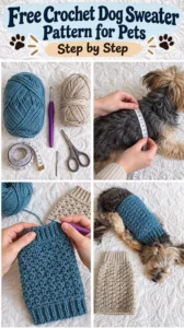 Free Crochet Dog Sweater Pattern for Pets