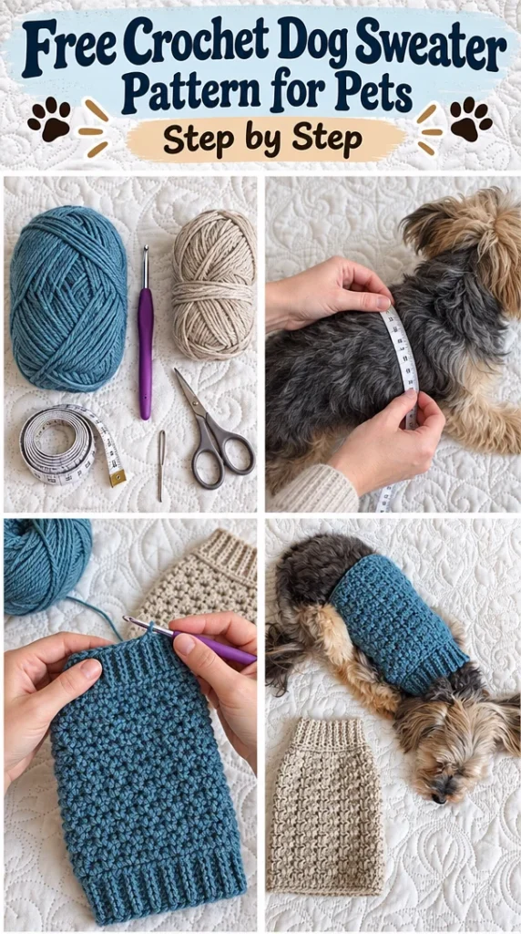 Free crochet dog sweater pattern for cozy pet apparel